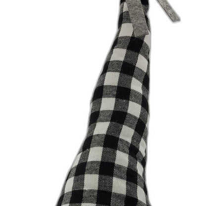 27" Black and White Buffalo Plaid Standing Gnome HomeRoots