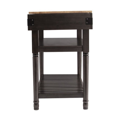 Brown and Natural 48" Kitchen Island With Storage HomeRoots