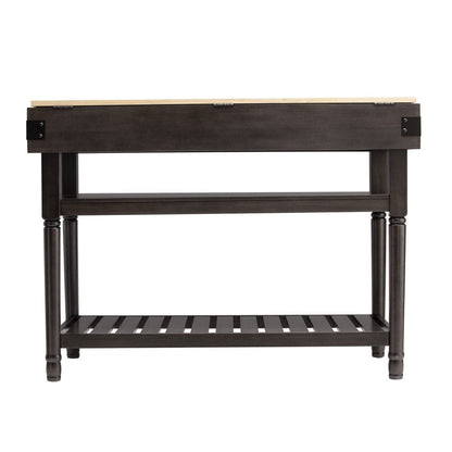Brown and Natural 48" Kitchen Island With Storage HomeRoots