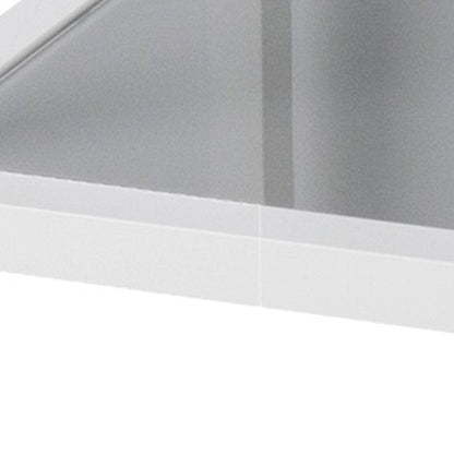 Gray and White Metal And Glass Rolling Bar Cart With Wine Storage HomeRoots