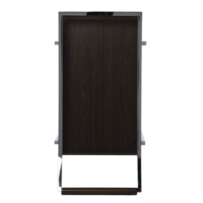 Brown and Silver Iron Rolling Bar Cart HomeRoots