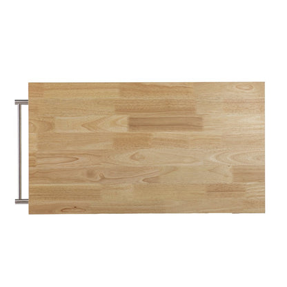 Gray and Natural 35" Rolling Kitchen Island With Storage HomeRoots