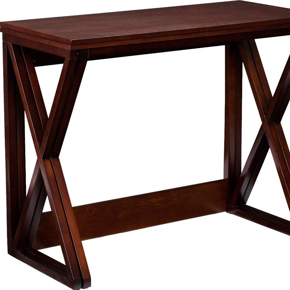 46" Brown Solid Wood A Frame Console Table HomeRoots