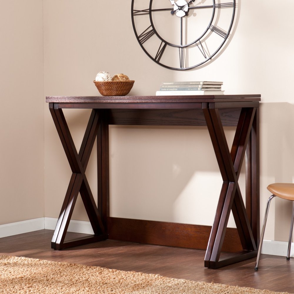 46" Brown Solid Wood A Frame Console Table HomeRoots