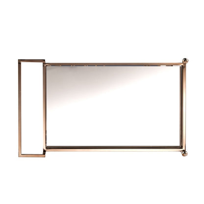 Champagne Metal And Mirrored Glass Rolling Bar Cart With Wine Storage HomeRoots