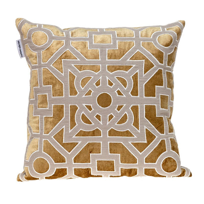 18 X 18 Gold Abstract Velvet Throw Pillow FurniFindUSA