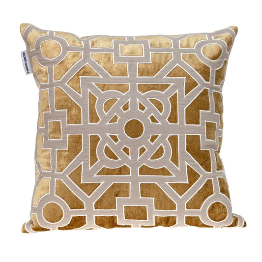 18 X 18 Gold Abstract Velvet Throw Pillow FurniFindUSA