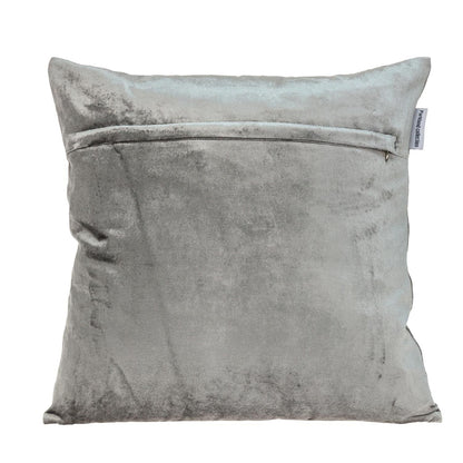 18" Gray and White Velvet Throw Pillow 4.0" (L) x 18.0" (W) x 18.0" (H) FurniFindUSA