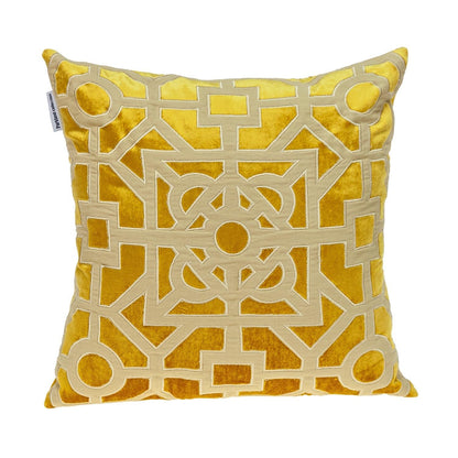 18" Mustard Yellow Velvet Throw Pillow FurniFindUSA