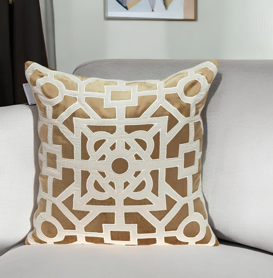 18" Gold Velvet Throw Pillow FurniFindUSA