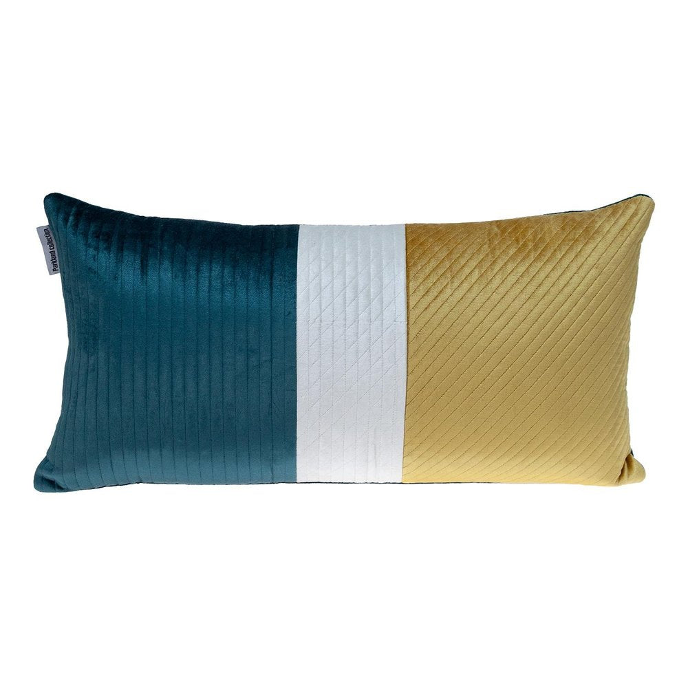 12" X 24" Sea Green Striped Velvet Throw Pillow — view 1