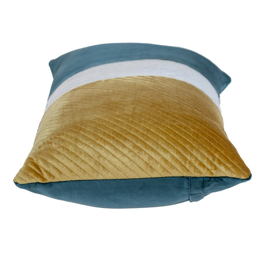 12" X 24" Sea Green Striped Velvet Throw Pillow — view 3