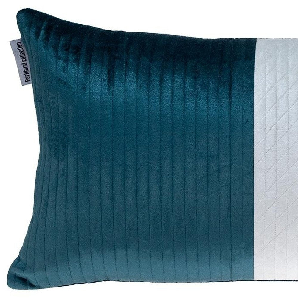 12" X 24" Sea Green Striped Velvet Throw Pillow — view 6