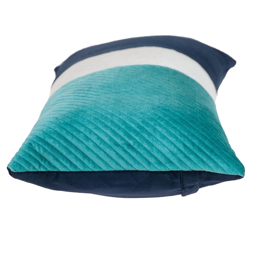 12" X 24" Navy Blue Striped Velvet Throw Pillow — view 2