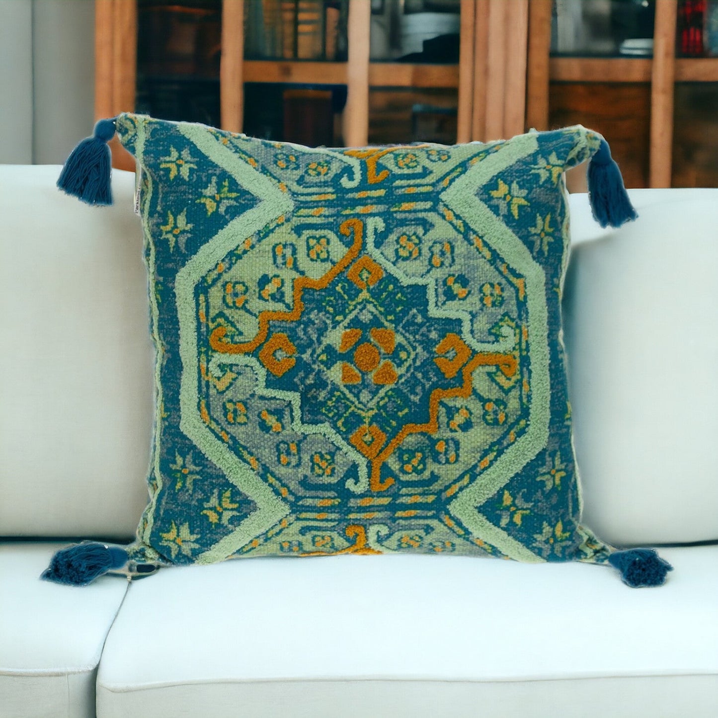 20" MULTICOLOR Cotton Blend Throw Pillow 4.0" (L) x 20.0" (W) x 20.0" (H) FurniFindUSA