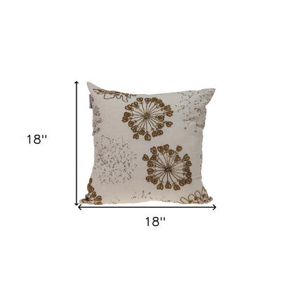 Natural and Golden Metallic Beaded Decorative Throw Pillow FurniFindUSA