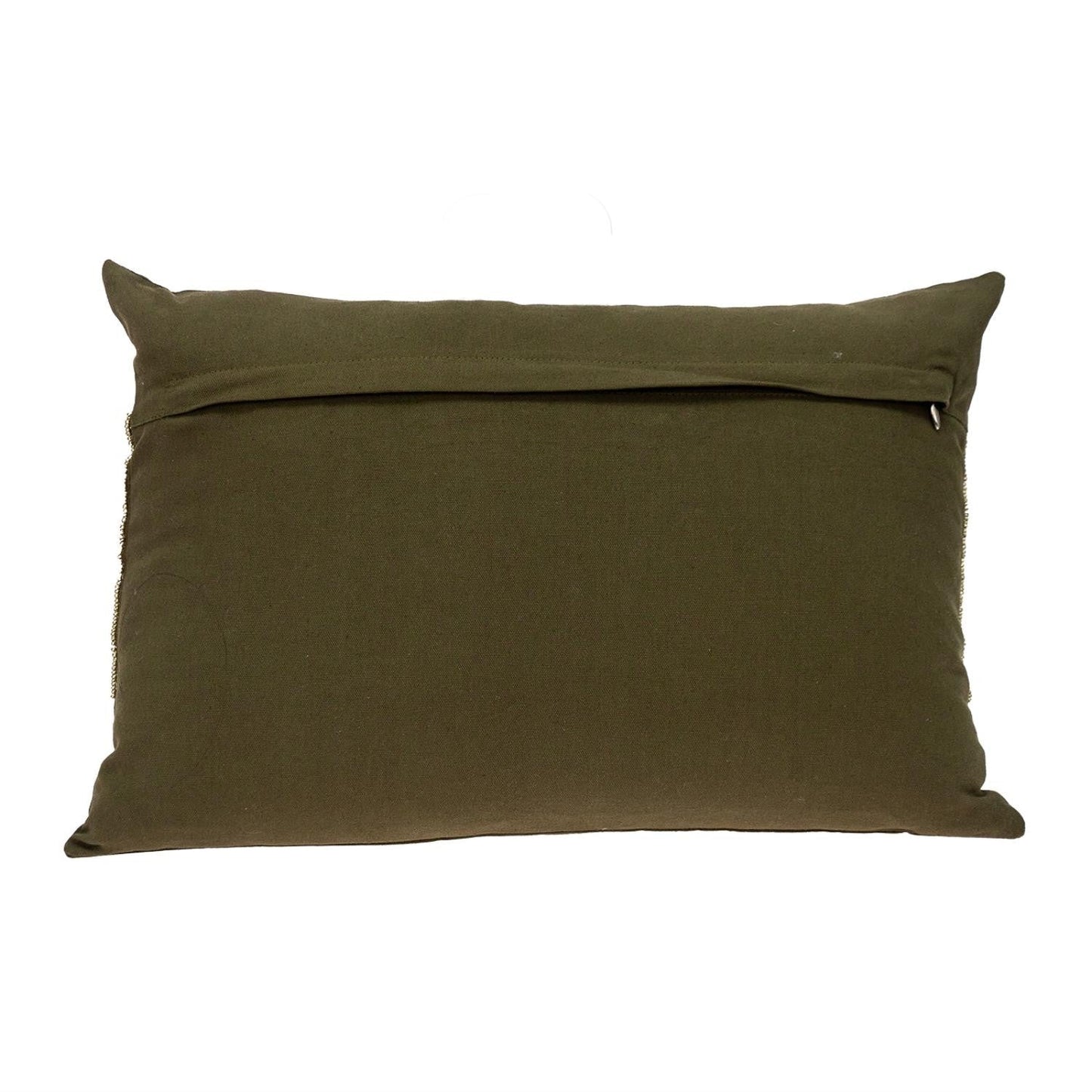 Glam Olive with Gold Sequins Lumbar Throw Pillow FurniFindUSA