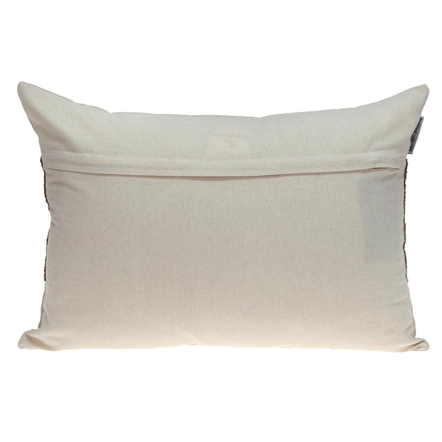 Glam Beige with Golden Sequins Lumbar Throw Pillow FurniFindUSA