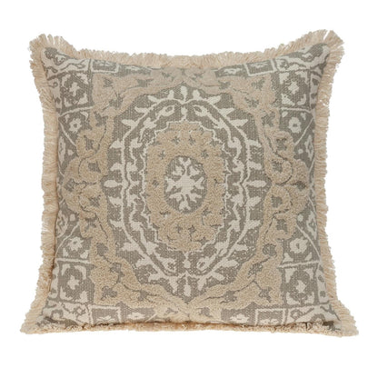 Boho Garland Beige and Khaki Decorative Accent Pillow FurniFindUSA