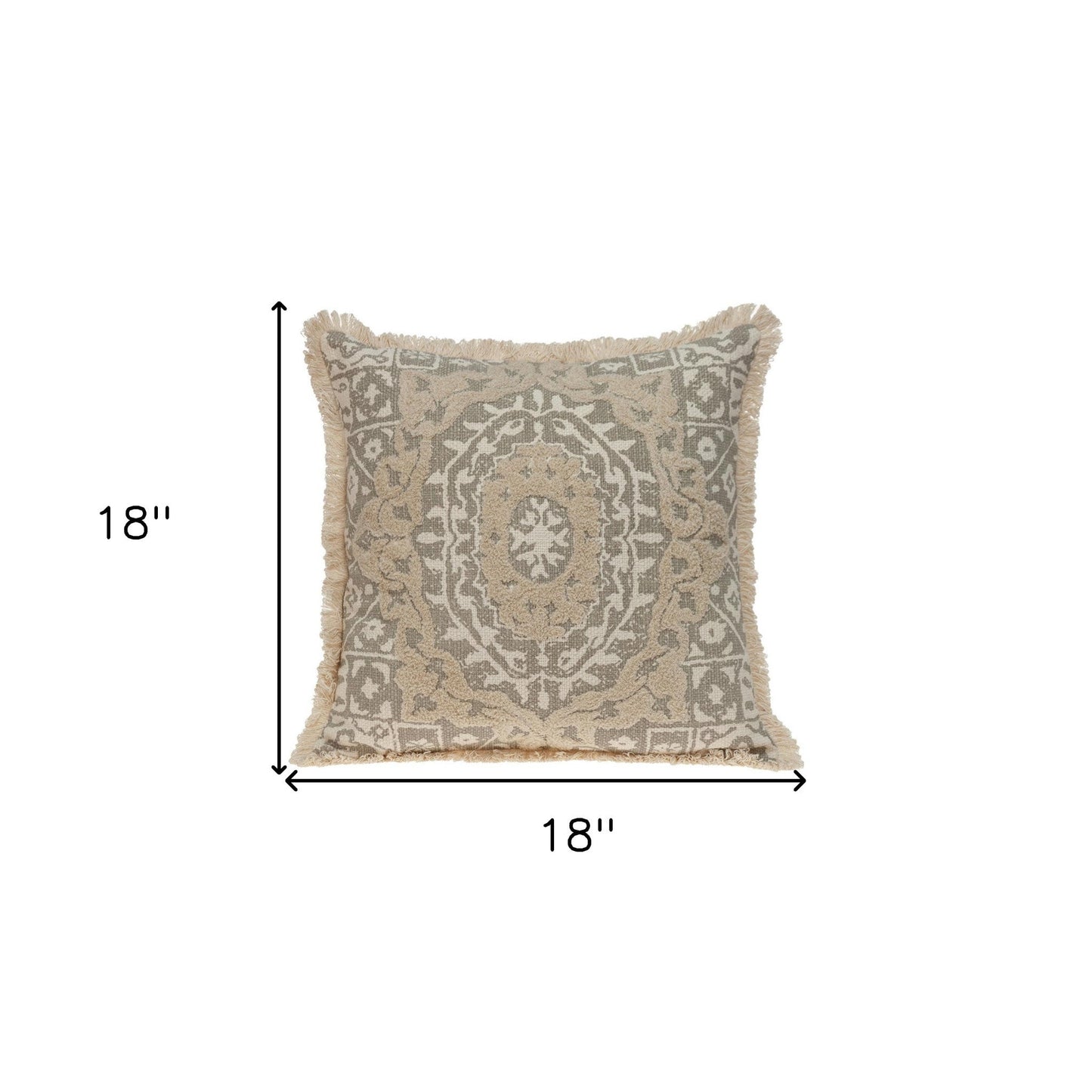 Boho Garland Beige and Khaki Decorative Accent Pillow FurniFindUSA