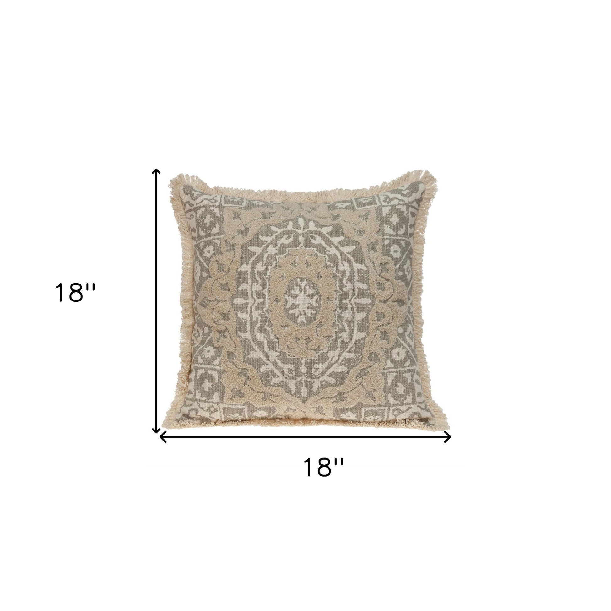 Boho Garland Beige and Khaki Decorative Accent Pillow FurniFindUSA
