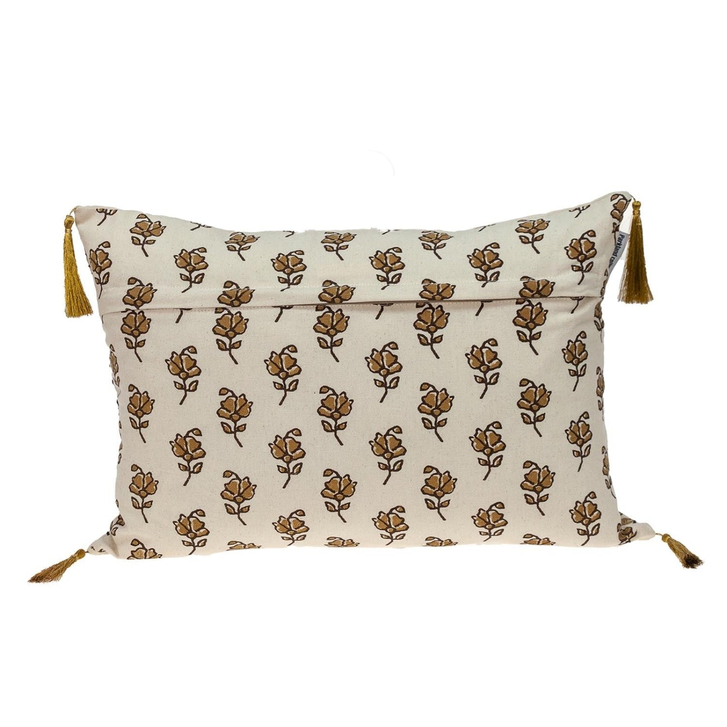 Gold and Bronze Embroidered Decorative Lumbar Pillow FurniFindUSA