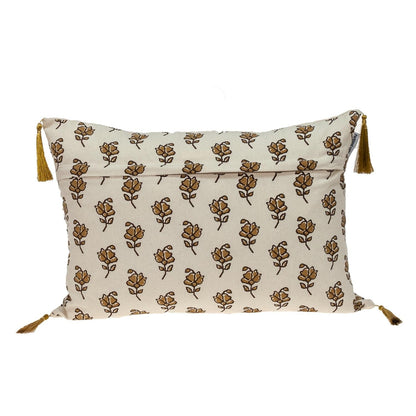 Gold and Bronze Embroidered Decorative Lumbar Pillow FurniFindUSA