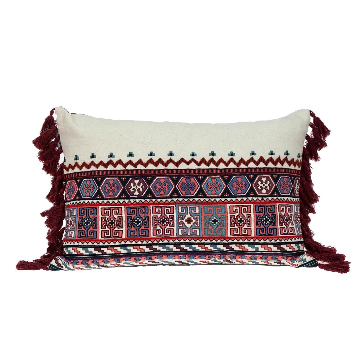 14" X 20" MULTICOLOR Cotton Blend Throw Pillow FurniFindUSA