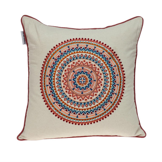 Mandala Embroidered Multicolor Throw Pillow - FurniFindUSA