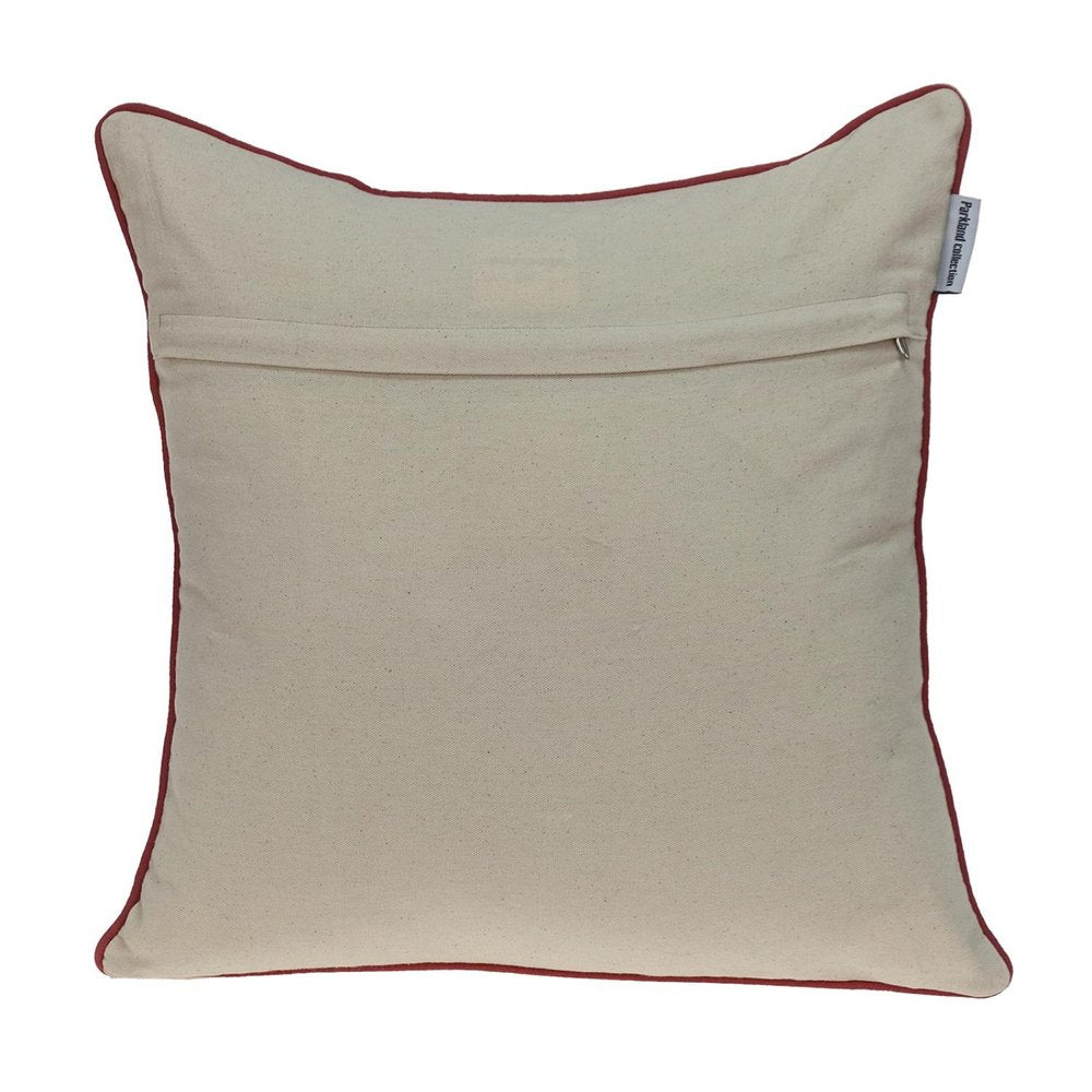 18" X 18" Beige and Blue Abstract Indoor Outdoor Throw Pillow — view 2