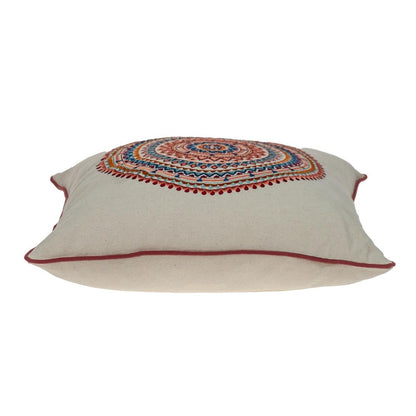 18" X 18" Beige and Blue Abstract Indoor Outdoor Throw Pillow HomeRoots