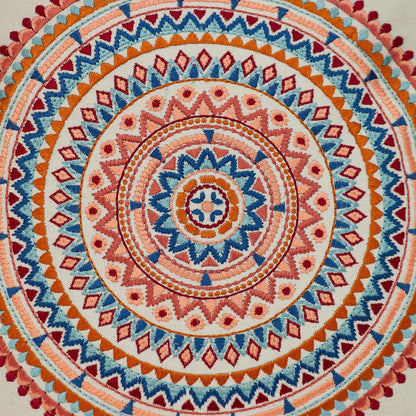 Mandala Embroidered Multicolor Throw Pillow - FurniFindUSA