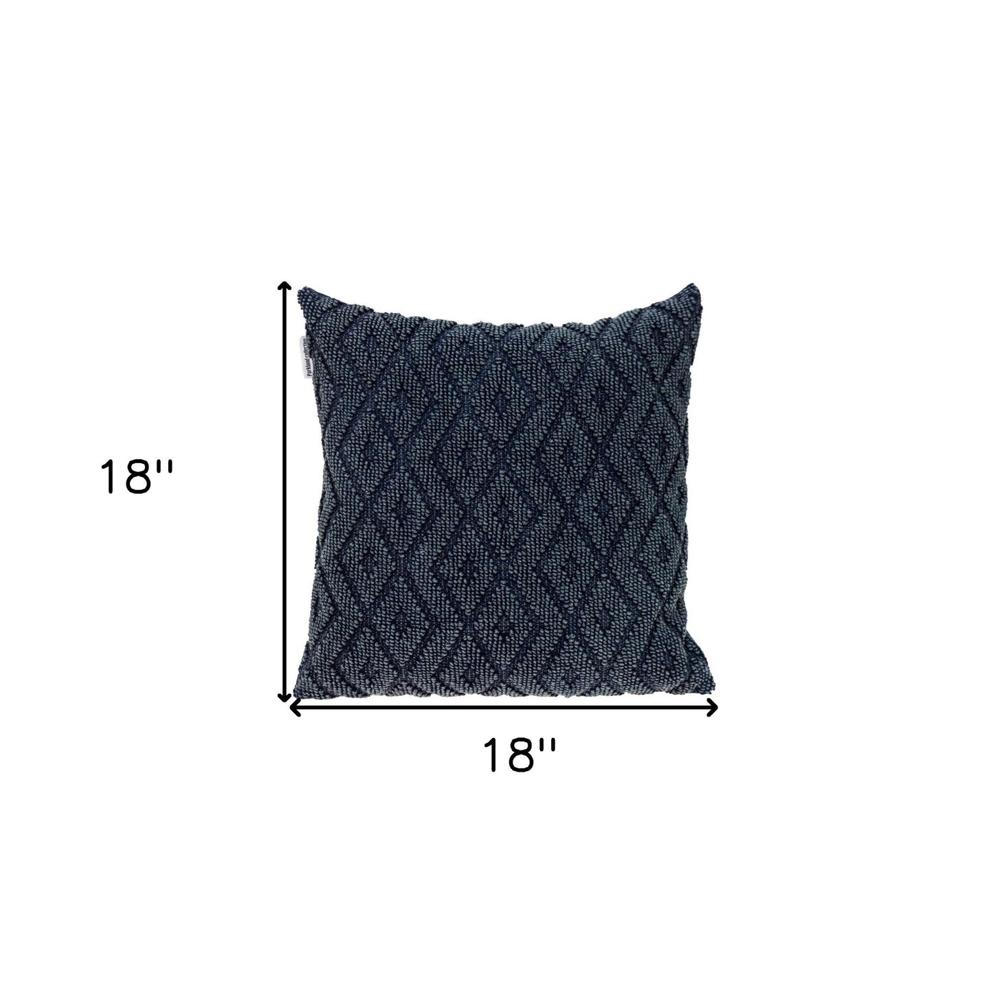 Jacquard Diamond Pattern Decorative Navy Throw Pillow FurniFindUSA