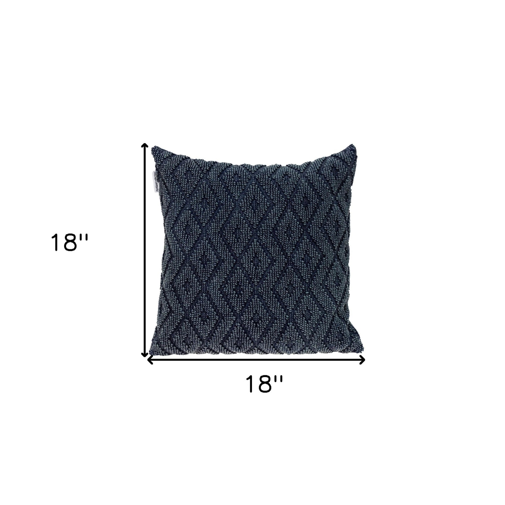 Jacquard Diamond Pattern Decorative Navy Throw Pillow FurniFindUSA