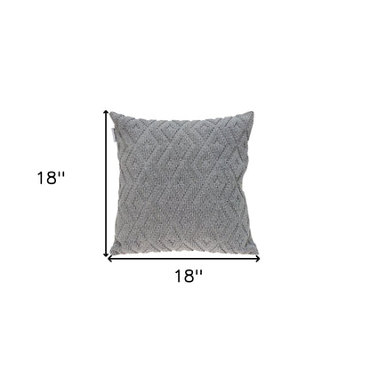 Jacquard Diamond Pattern Decorative Gray Throw Pillow FurniFindUSA