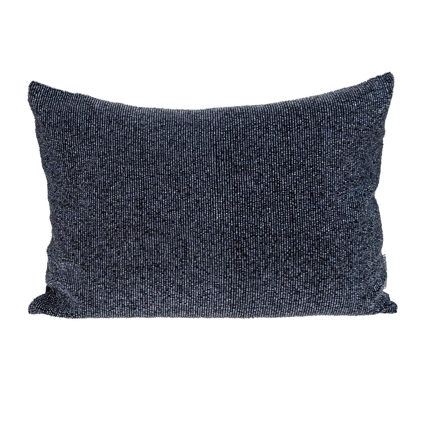 Shimmering Metallic Blue Beaded Luxury Throw Pillow FurniFindUSA