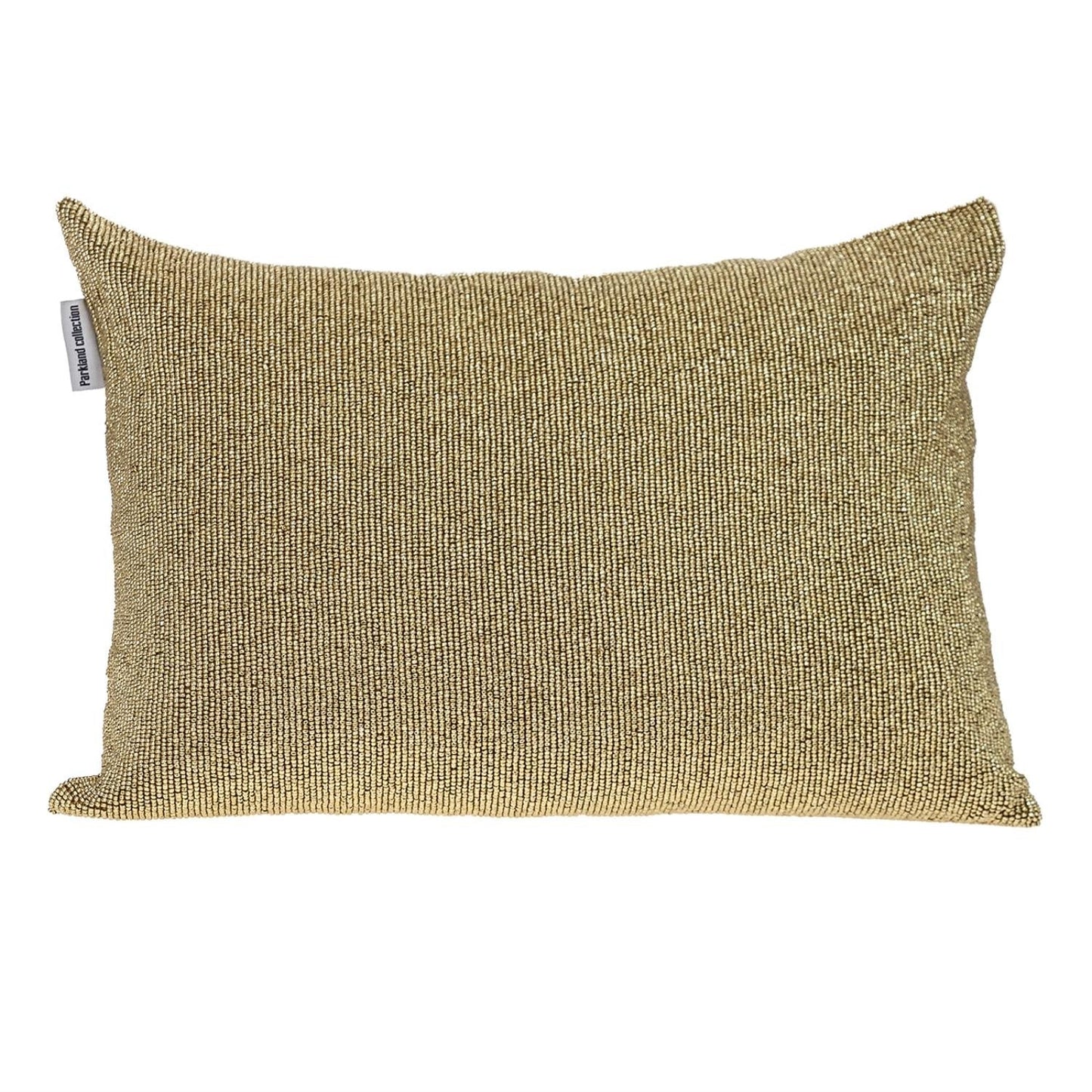 Shimmering Metallic Gold Beaded Luxury Throw Pillow FurniFindUSA