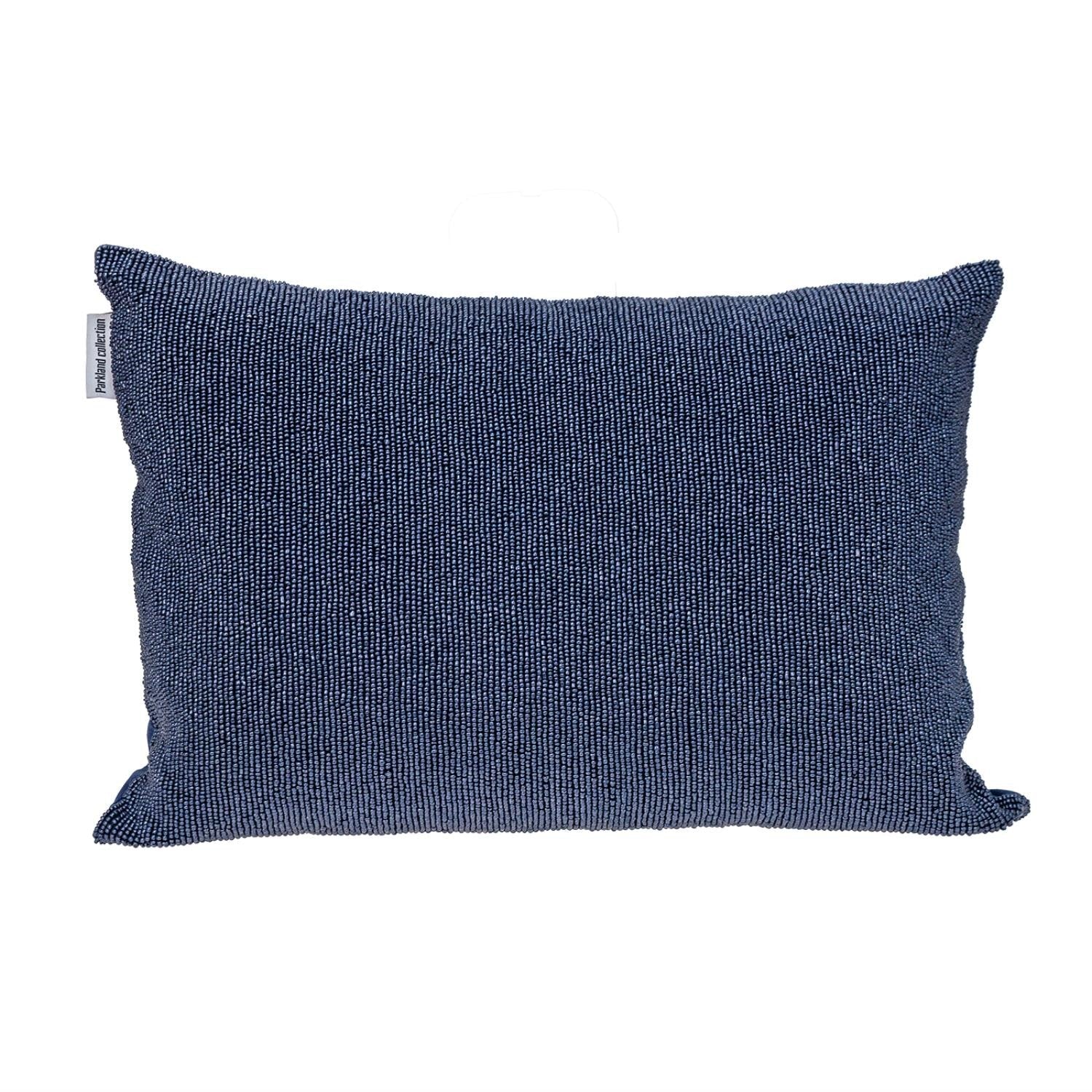 Shimmering Blue Beaded Luxury Throw Pillow FurniFindUSA