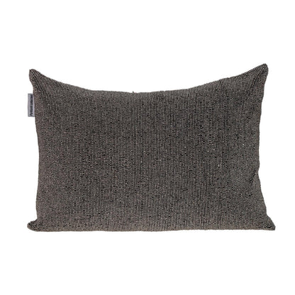 Shimmering Gray Beaded Luxury Throw Pillow FurniFindUSA