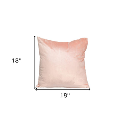 18" Pink Cotton Blend Throw Pillow FurniFindUSA
