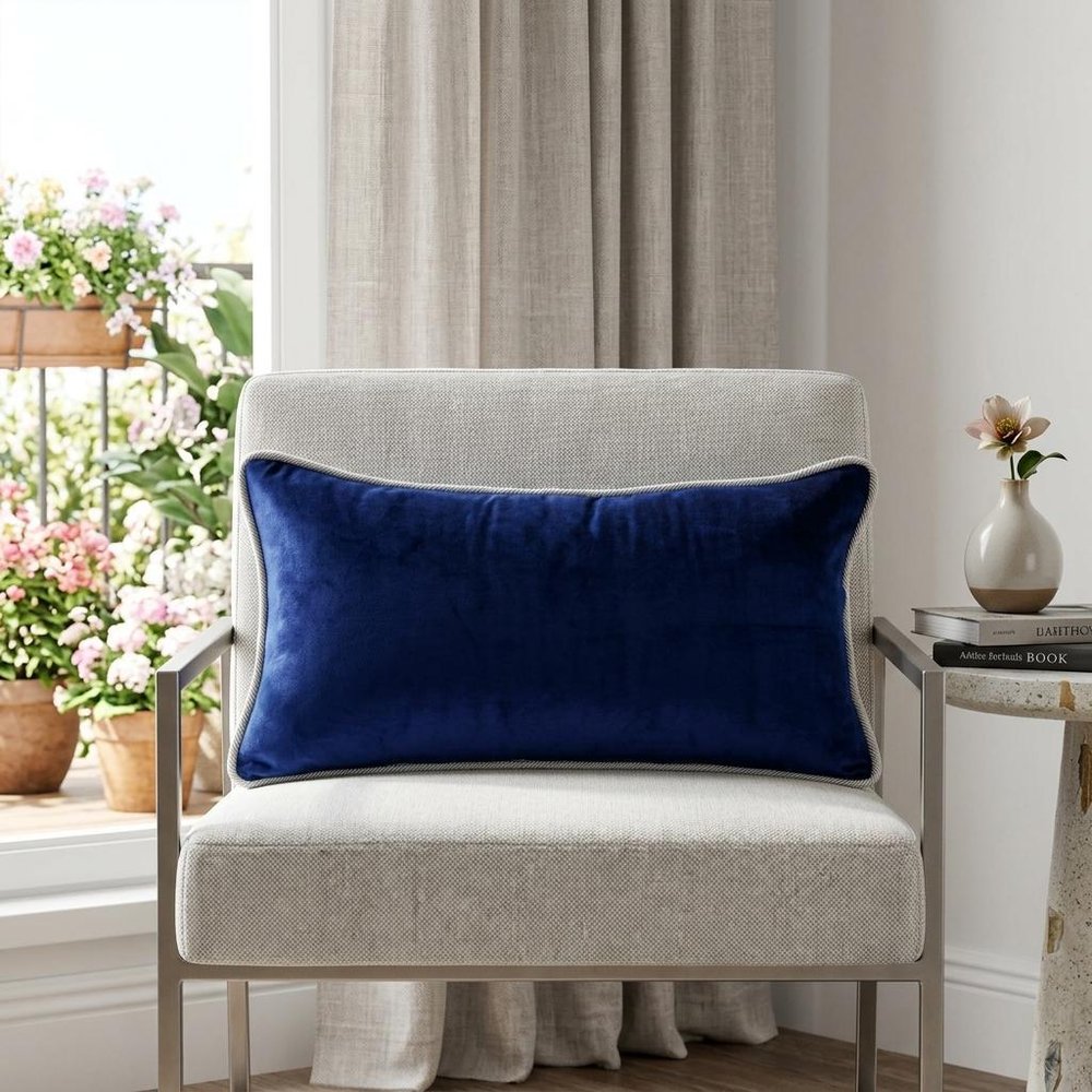 12" X 24" Blue Throw Pillow — view 6