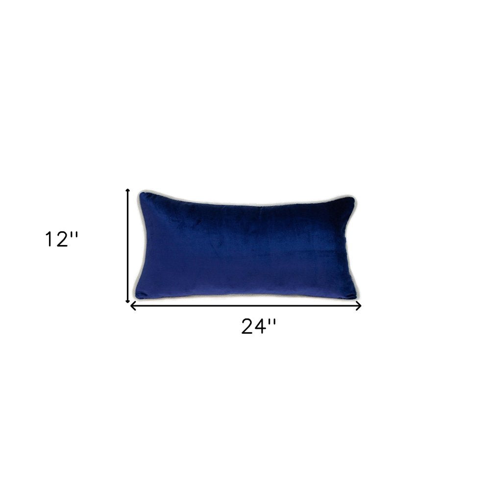 12" X 24" Blue Throw Pillow — view 5