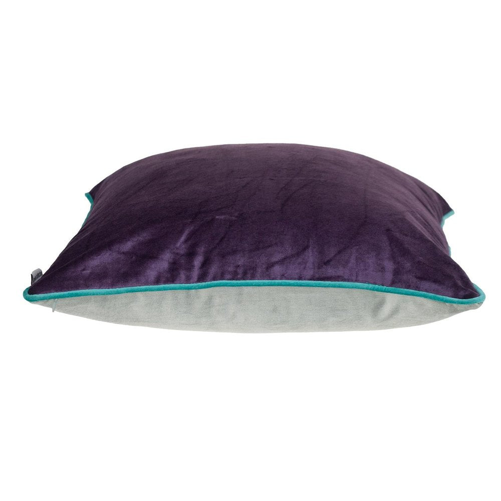 20" Purple And White Velvet Throw Pillow — view 2