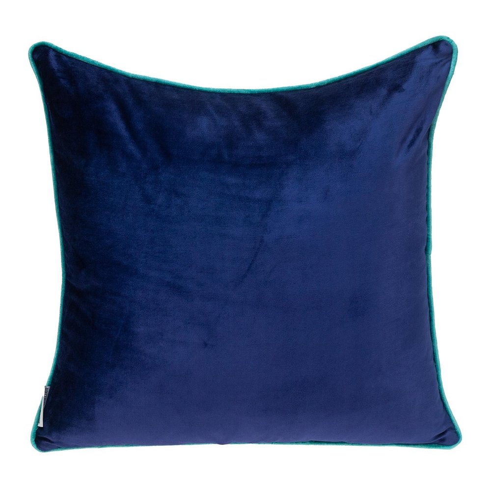 20" Gray And Navy Blue Velvet Throw Pillow — view 1