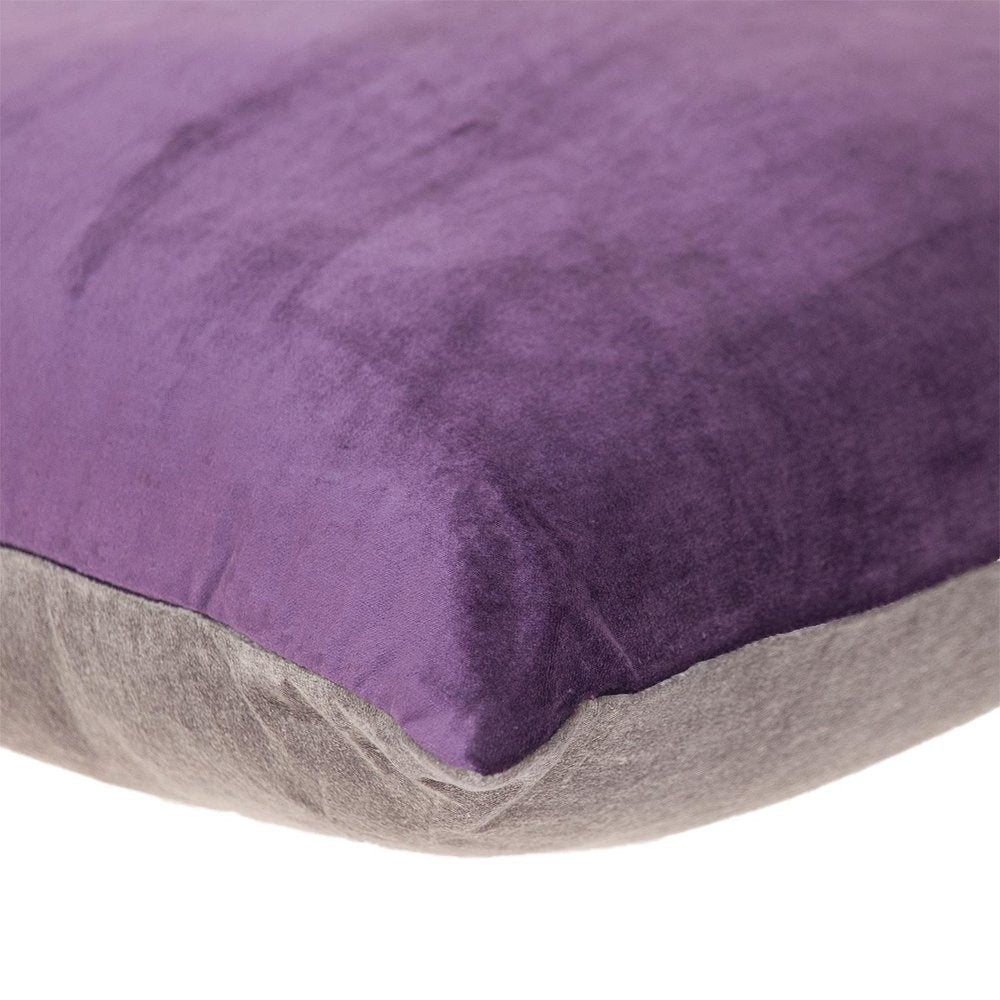 20" Purple And Dark Gray Cotton Blend Throw Pillow — view 2