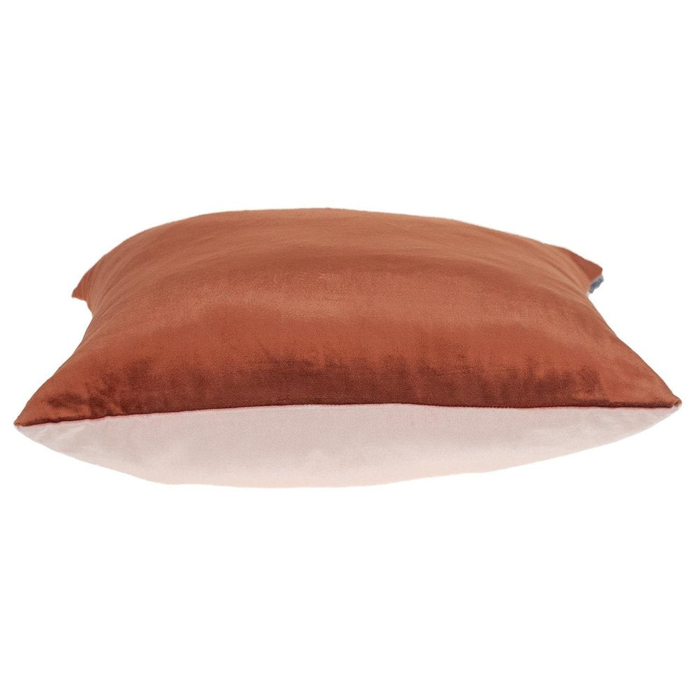 Brown and Pink Dual Solid Color Reversible Throw Pillow — view 3