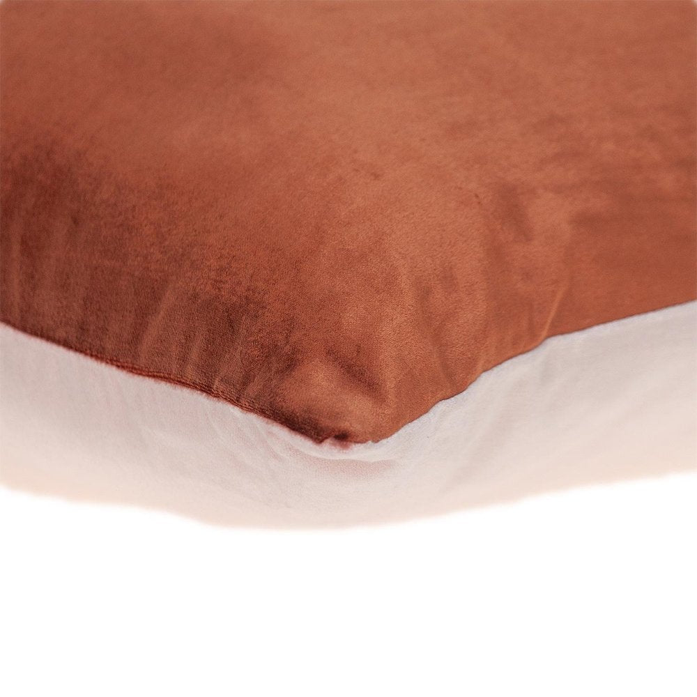 Brown and Pink Dual Solid Color Reversible Throw Pillow — view 4