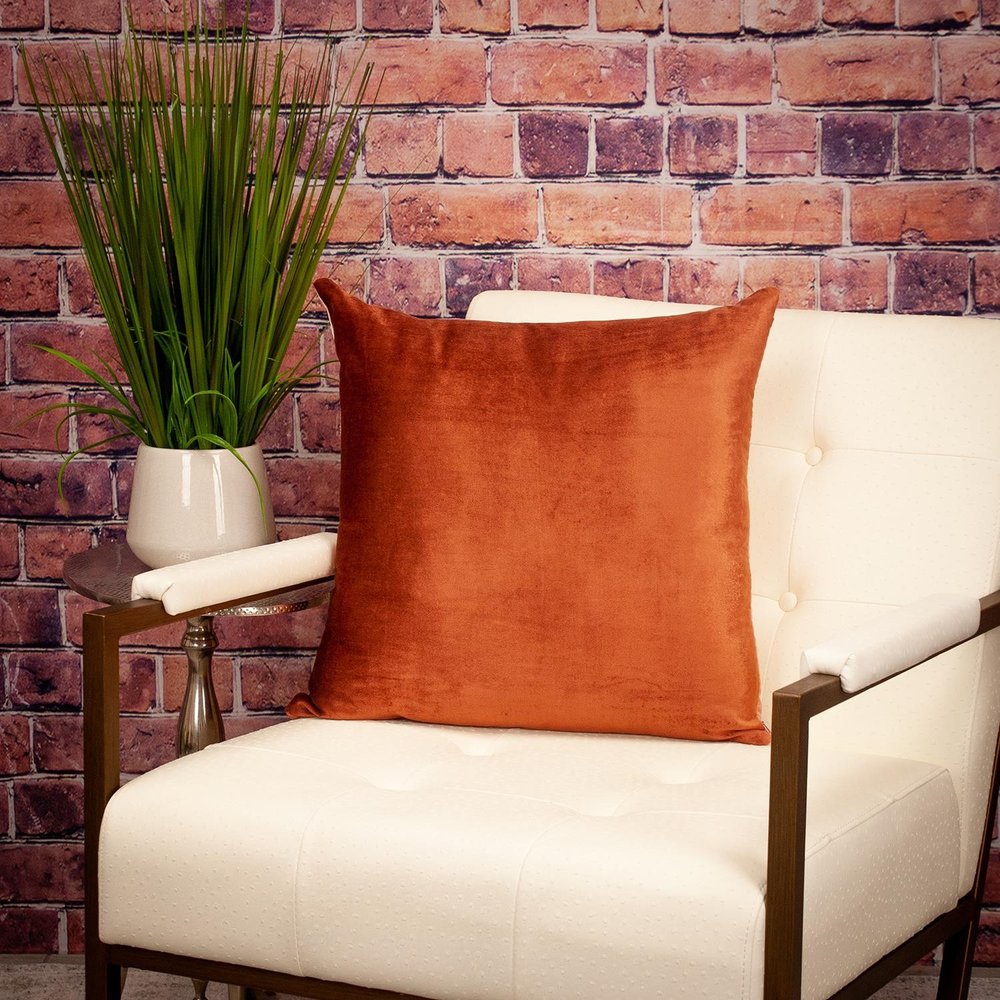 Brown and Pink Dual Solid Color Reversible Throw Pillow — view 6