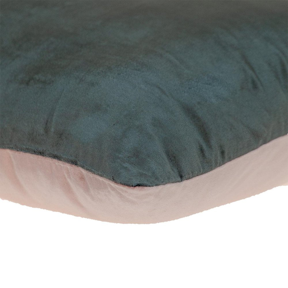 Dark Gray and Pink Dual Solid Color Reversible Throw Pillow — view 4