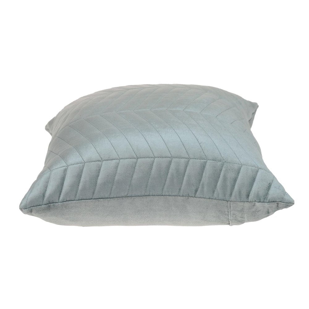 Gray Quilted Velvet Zig Zag Decorative Lumbar Pillow — view 3